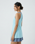 Halter Neck Colour Block Flared Swimdress with Inner Shorts