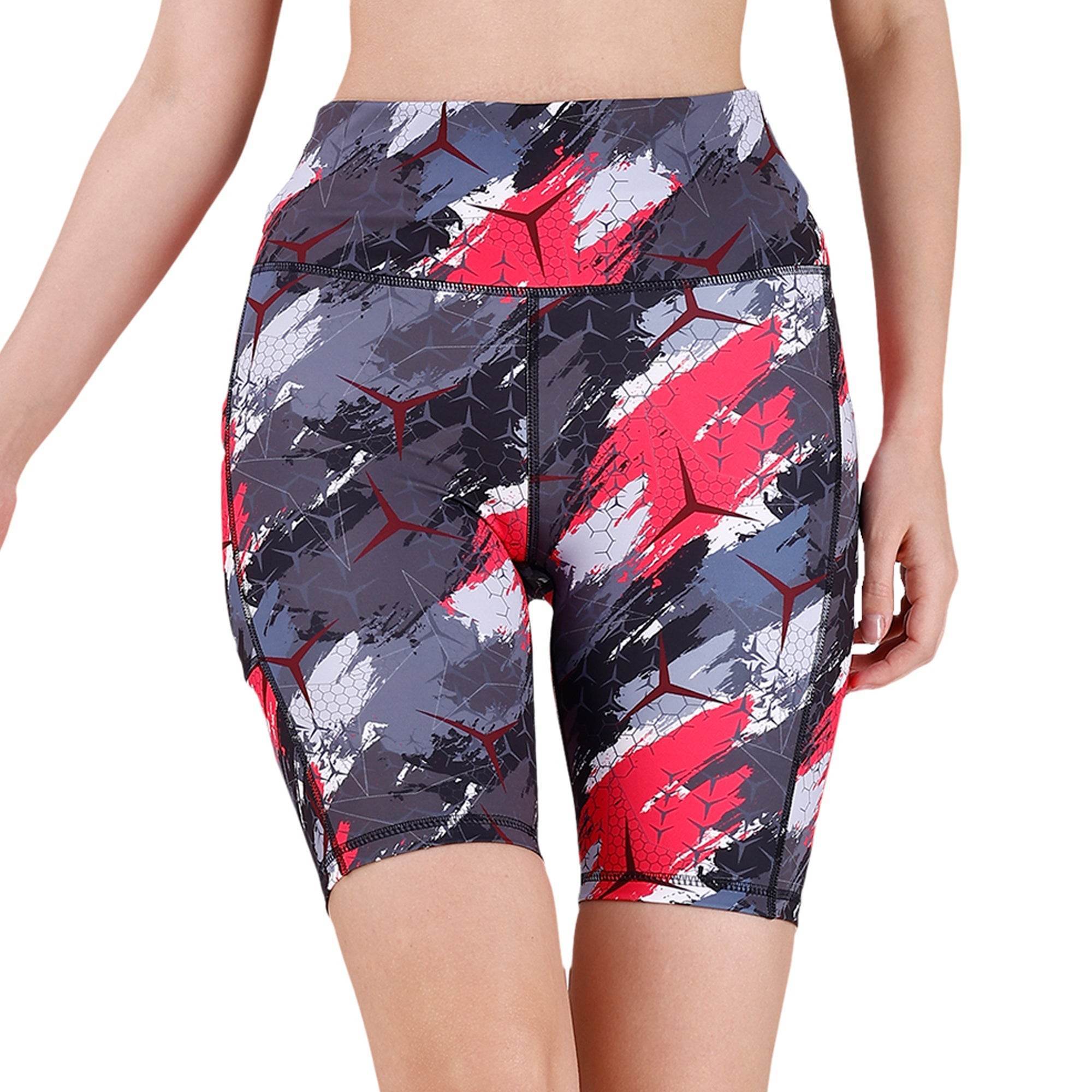 High Waist Knee Length Printed Sports Shorts With Pocket – SOIE Woman