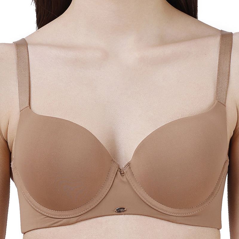 Medium Coverage Padded Wired T-shirt Bra with High Rise Full Coverage Brief Set CB-135/ 1134