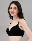 SOIE Woman - Lightly Padded Non Wired Stretch Cotton Full Coverage T-Shirt Bra with Push-up look - Bra -for Women