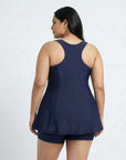 Flowy Racerback Swim Dress with Built-In Long Shorts