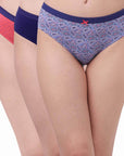 SOIE Woman - High Rise Full Coverage Solid and Printed Cotton Stretch Hipster Panty (Pack of 3) - Panty -for Women