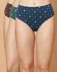 Tummy-Smoothing Printed High Waist Cotton Briefs – Pack of 3