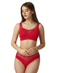 SOIE Woman - Full Coverage Padded Bra and Mid Rise Brief With Lace Detailing - -for Women