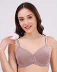 SOIE Woman - Full Coverage Padded Wired T-shirt Bra with Mesh Detailing - -for Women