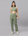 SOIE Woman - Ultra Soft Ribbed Bra & Fit and Flare pants Set - Athleisure Set -for Women