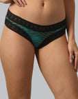 Printed Blue Panty with black Lace