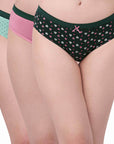 SOIE Woman - High Rise Full Coverage Solid and Printed Cotton Stretch Hipster Panty (Pack of 3) - Panty -for Women