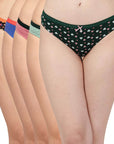 SOIE Woman - Mid Rise Medium Coverage Solid and Printed Cotton Stretch Brief Panty (Pack of 6) - Panty -for Women