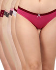 SOIE Woman - Mid Rise Medium Coverage Solid and Printed Cotton Stretch Brief Panty (Pack of 6) - Panty -for Women