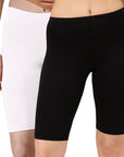 SOIE Woman - Polyamide Spandex Knee Length Cycling Shorts (PACK of 2) - -for Women
