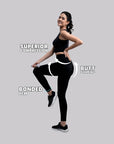 SOIE Woman - Seamless Quick Dry High Compression Butt Shaping Ankle Length Sports Leggings - -for Women