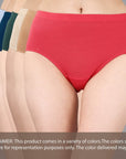 SOIE Woman - High Waist Full Coverage Solid Cotton Briefs (Assorted Pack of 6) - Panty -for Women