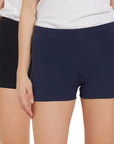 SOIE Woman - Solid Cotton Spandex Cycling Shorts (PACK of 2) - -for Women