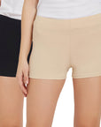 SOIE Woman - Solid Cotton Spandex Cycling Shorts (PACK of 2) - -for Women