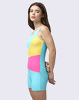SOIE Woman - Colour Blocked Asymmetric Swimsuit with Bow Detailing - -for Women
