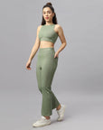SOIE Woman - Ultra Soft Ribbed Bra & Fit and Flare pants Set - Athleisure Set -for Women