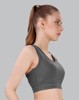 SOIE Woman - Medium Impact Quick Dry Racerback Athleisure Sports Bra - Bra -for Women