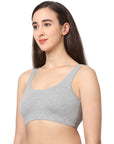 Non Wired Non Padded Full Coverage Low Impact Slip on Sports Bra