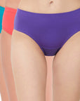 SOIE Woman - High Rise Full Coverage Solid Colour Cotton Stretch Hipster Panty (Pack of 3) - Panty -for Women
