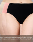 SOIE Woman - High Waist Full Coverage Solid Cotton Briefs (Assorted Pack of 3) - Panty -for Women