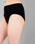 SOIE Woman - High Waist Full Coverage Solid Stretch Cotton Briefs (Pack of 3) - Panty -for Women