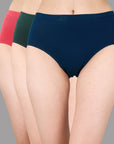 SOIE Woman - High Waist Full Coverage Solid Stretch Cotton Briefs (Pack of 3) - Panty -for Women