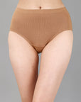SOIE Woman - High Waist Full Coverage Solid Stretch Cotton Briefs (Pack of 3) - Panty -for Women