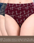 SOIE Woman - High Waist Full Coverage Printed Cotton Briefs (Assorted Pack of 3) - Panty -for Women