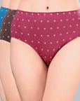 SOIE Woman - High Waist Full Coverage Printed Stretch Cotton Briefs (Pack of 3) - Panty -for Women