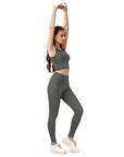 SOIE Woman - Quick-Dry Sleeveless Crop Top & High-Waist Legging Set - Athleisure Set -for Women