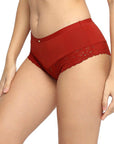 SOIE Woman - Mid Rise Medium Coverage Short Lace Panty - Panty -for Women