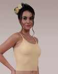 SOIE Woman - Seamless Body Fit Padded Bra Top with Detachable Back Straps - Camisole -for Women
