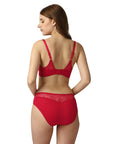 SOIE Woman - Full Coverage Padded Bra and Mid Rise Brief With Lace Detailing - -for Women