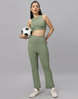 SOIE Woman - Ultra Soft Ribbed Bra & Fit and Flare pants Set - Athleisure Set -for Women