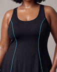 Flowy Racerback Swim Dress with Built-In Long Shorts