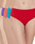 SOIE Woman - High Rise Full Coverage Solid Colour Cotton Stretch Hipster Panty (Pack of 6) - Panty -for Women