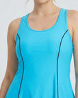 Flowy Racerback Swim Dress with Built-In Long Shorts