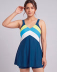 Colour Block Mid-Thigh Swimdress