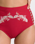 High-Neck Halter Padded Bikini Set with High Waist Brief