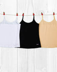SOIE Woman - Cotton Spandex Super Soft Camisole for Girls (Pack of 3) - -for Women