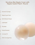 SOIE Woman - No-show Big Nipple Cover with Nipple Guard Patch- Round - Nipple Cover -for Women