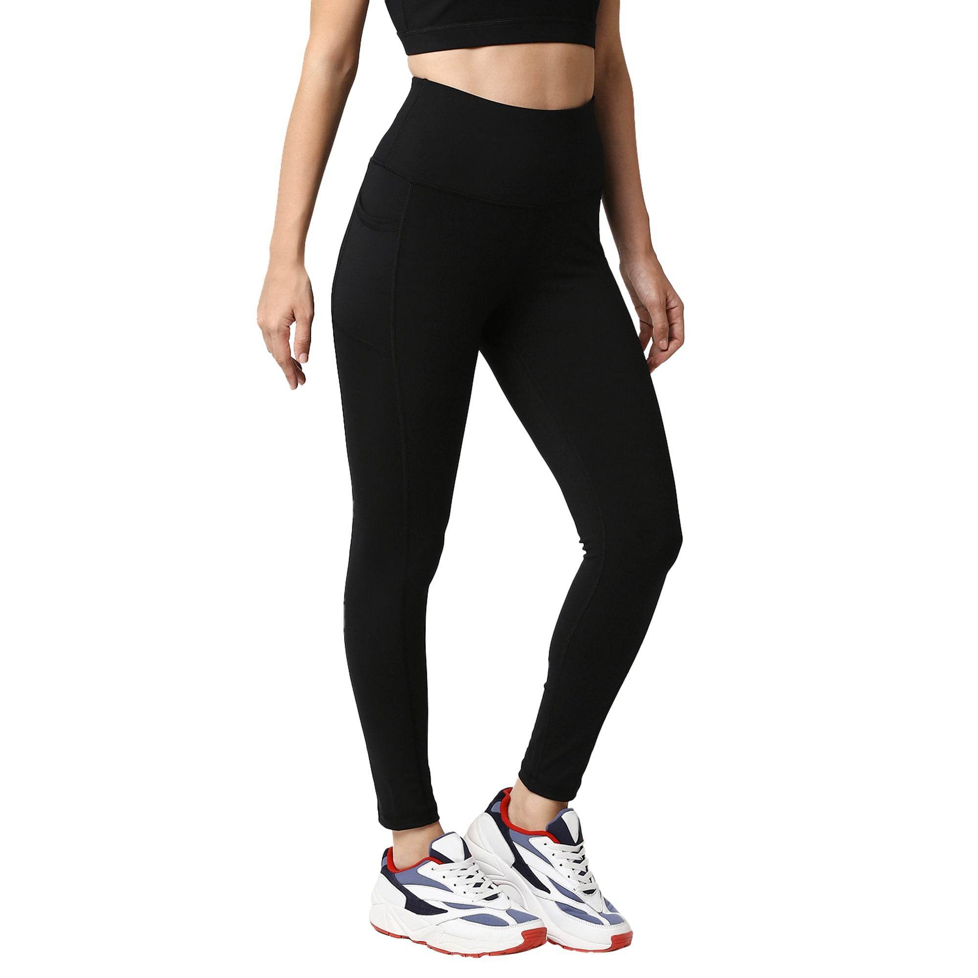 High Waist Ankle Length Sports Leggings With Pockets - Main Image