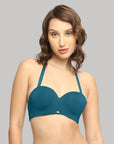 SOIE Woman - Padded Wired Medium Coverage Strapless Halter Neck Multiway Lace Bra - -for Women