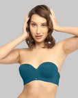 SOIE Woman - Padded Wired Medium Coverage Strapless Halter Neck Multiway Lace Bra - -for Women