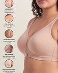 Non Padded Non wired Full Coverage Spacer Fabric Cups Minimiser T-Shirt Bra