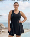 Flowy Racerback Swim Dress with Built-In Long Shorts
