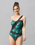 SOIE Woman - One-shoulder Tropical Butterfly Print Monokini Swimsuit - -for Women