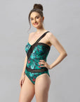 SOIE Woman - One-shoulder Tropical Butterfly Print Monokini Swimsuit - -for Women