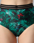 One-shoulder Tropical Print Bikini Set Swimsuit